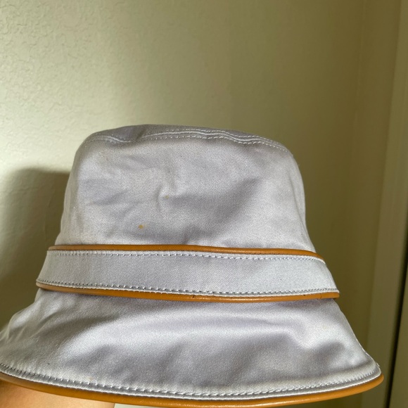 COACH Bucket Hat with Tan Leather Trim M/L - Picture 2 of 6